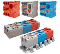 Dujelixa Kit de borniers universels, 18 pièces, connecteurs rail DIN pour une gestion et une organisation ordonnées des câbles, montage sur rail DIN et vis peu encombrant, pour conducteurs 20-9 AWG