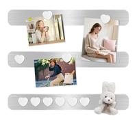DUJEQM 3 Pack Tableau Magnétique Mural pour Photo & Mémo avec 10 Aimants Blanche, Plaque Magnétique Autocollante 30.77x4.77cm Bande Magnétique pour Tableau d'Affichage Frigo, École, Mur Photo Famille