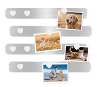 DUJEQM 4 Pack Tableau Magnétique Mural pour Photo & Mémo avec 10 Aimants Blanche, Plaque Magnétique Autocollante 30.77x4.77cm Bande Magnétique pour Tableau d'Affichage Frigo, École, Mur Photo Famille