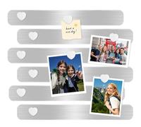 DUJEQM 6 Pack Tableau Magnétique Mural pour Photo & Mémo avec 10 Aimants Blanche, Plaque Magnétique Autocollante 30.77x4.77cm Bande Magnétique pour Tableau d'Affichage Frigo, École, Mur Photo Famille