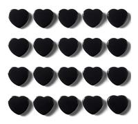 DUJEQM Lot de 20 Aimant Frigo - Aimant Puissant Cœur Noir, Petits Aimants Tableau Magnétique, Aiment Magnet Frigo Mini Aimant Plat Décoratifs pour Photos, Cartes, Calendriers, Bureau, École, Bricolage