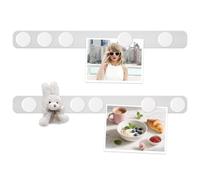 DUJEQM Tableau Magnétique Mural 2 Bandes Magnétiques Autocollantes + 10 Aimants Blanche - Plaque Magnétique Tableau Aimanté Tableau Mémo pour Frigo Bureau Cuisine Photo Mur d’Affichage Famille École