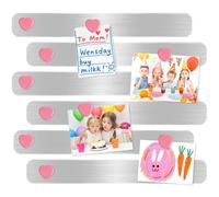 DUJEQM Tableau Magnétique Mural 30.77x4.77cm, 6 Tableau Magnetique Frigo Autocollant avec 10 Aimants Rose, Bande Magnetique Plaque Magnétique pour Tableau Mémo Magnétique Mur Photo Bureau Maison École