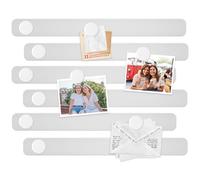 DUJEQM Tableau Magnétique Mural 6 Bandes Magnétiques Autocollantes + 10 Aimants Blanche - Plaque Magnétique Tableau Aimanté Tableau Mémo pour Frigo Bureau Cuisine Photo Mur d’Affichage Famille École