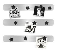 DUJEQM Tableau Magnétique Mural & Frigo 30.77x4.77cm, Pack de 3 Bandes Magnétiques avec 10 Aimants Noirs, Plaque Magnétique, Tableau Mémo Autocollant,Tableau d’Affichage pour Frigo Bureau Maison École