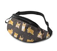 Dujiea Sac banane avec trou pour écouteurs, poche réglable, sac banane tendance pour femmes, hommes, enfants, Kawaii Corgi Cute Dog, One Size