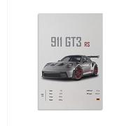 Dujoi Poster de voiture 911 GT3RS - Art mural vintage pour homme - Impression sur toile encadrée sans cadre - 30 x 45 cm