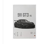 Dujoi Poster de voiture 911 GT3RS - Art mural vintage pour homme - Impression sur toile encadrée sans cadre - 30 x 45 cm