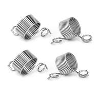 DUjuanhong Dé à Coudre en Acier Inoxydable ，4 PCS Guide de Ressort en Fil Assistant Jacquard Aiguille à Tricoter Pratiques Cosse à Doigt pour Crochet, Tricot, écharpe.(2 Tailles,19mm,17mm