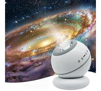 Dujuanus 2-in-1 Galaxy Projector Night Light, 4K HD Galaxy & Meteor Shower with Bluetooth Speaker, Timer & Speed Control, Night Light for Bedroom Kids Ceiling(Includes 13 Star Discs)