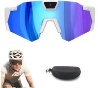 Dujuanus 4K HD Baseball Glasses with Camera, Lunettes intelligentes avec Caméra, Lunettes de Sport Caméra- Action Cam Bluetooth - pour Vélo/Moto/Randonnée/Ski (Blue-A,128GB)