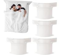 Dujuanus 4pcs Bed Sheet Holder with Lock Strips, Heavy Duty Bed Sheet Holder Corner, Open Corner with Lock Strips, Clips Straps (White)