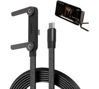 Dujuanus Câble de charge invisible avec support intégré, USB-C vers USB-C, câble de charge rapide 2 en 1 et support de téléphone multi-angles pour le jeu et le bureau