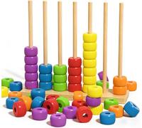 Dujuanus Color Matching Stacking Puzzle Game, Wooden Color Match Challenge Game - Competitive Tabletop Brain Games for Family Fun and Strategy Lovers (1Pcs)