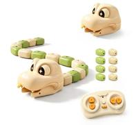 Dujuanus Magnetic Snake Game Eating Itself,Remote Control Snake Toy with Sound and Light,Interactive Parent-Child Competitive Game Race Car Toy for Kids (Beige)