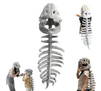 Dujuanus Spinosaurus Plush Dino Outfit, Dinosaur Costume,Spinosaurus Skeleton Costume,3D Realistic Plush Dino Outfit Skeleton Role-Playing Prop (116cm)