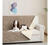 DUJUIKE 100% Housse imperméable canapé, Housse de canapé pour Chien,Housse Impermeable canape lit, avec Base antidérapante, Protection canapé Chien, Chat(Brun,132-208 cm)