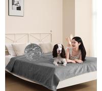 DUJUIKE Couvre-Lit ImperméAble, Couverture De Lit 100% ImperméAble, Couverture pour Chien en Flanelle Douce, Housse De Protection pour Matelas, CanapéS Et Autres Meubles (152x202cm, Gris)