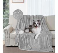 DUJUIKE Couvre-Lit ImperméAble, Couverture De Lit 100% ImperméAble, Couverture pour Chien en Flanelle Douce, Housse De Protection pour Matelas, CanapéS Et Autres Meubles (102x152cm, Gris Clair)