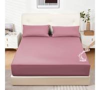 DUJUIKE Drap-Housse ImperméAble, Protège-Matelas, pour Chats, Chiens, Enfants, Convient aux Matelas jusqu'à 40 cm d'épaisseur, Hypoallergénique, Ourlet élastique (Rose,120x200cm)