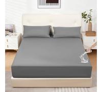 DUJUIKE Drap-Housse ImperméAble, Protège-Matelas, pour Chats, Chiens, Enfants, Convient aux Matelas jusqu'à 40 cm d'épaisseur, Hypoallergénique, Ourlet élastique (Gris,200x220cm)