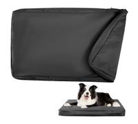 DUJUIKE Housse de Rechange Imperméable pour Lit Chien, Housse de Matelas pour Chien, Housse de Remplacement pour Matelas de Cage de Chien, Lavable, Housse Amovible pour Coussin pour (Noir,XXL)