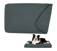 DUJUIKE Housse de Rechange Imperméable pour Lit Chien, Housse de Matelas pour Chien, Housse de Remplacement pour Matelas de Cage de Chien, Lavable, Housse Amovible pour Coussin pour (Gris Foncé,L)