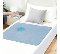DUJUIKE Protège Matelas imperméable 85x90 CM, Alèse lavable pour incontinence, Protection lit incontinence, Couvre lit imperméable, Absorbant, Alese adulte reutilisable pour Bébé, Enfant, Adulte(Bleu)