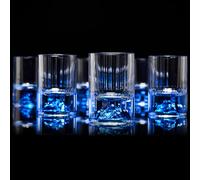 DUJUST 【Nouveau Design 2026】 Verres à Shot Blue Mountain (45 ml), Set en Cristal con Décor Blue Mountain, Sans BPA et Sans Plomb, Convient pour Décoration et Collection, Idée Cadeau - 6 Pièces