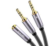DuKabel Adaptateur répartiteur micro audio TRRS Buchse / 2 TRS Stecker Fiche TRRS femelle / 2 connecteurs TRS mâle
