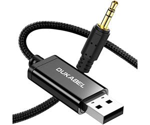 DuKabel Câble USB jack USB A mâle vers TRS mâle 3,5 mm (ne convient pas pour TV, voiture) compatible avec haut-parleurs, casque, home stéréo, PC, ordinateur portable, PS4, PS5 - 1,2 m