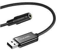 DuKabel Carte son externe USB 2,4 m USB A mâle vers prise jack TRRS 3,5 mm pour casque, haut-parleur ou microphone TRRS 4 broches