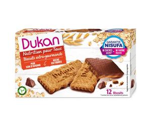 Dukan Biscuits de son d'avoine nappés chocolat Cookies 200 g