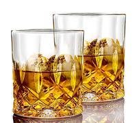 Dukati Lot de 2 verres à whisky en cristal de qualité supérieure - 300 ml - Transparents - Parfaits pour scotch, bourbon, vin, cocktails - Cadeau pour les amateurs de whisky