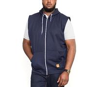 Duke D555 Blake Sweat à capuche zippé sans manches King size pour homme, bleu marine, 7XL plus