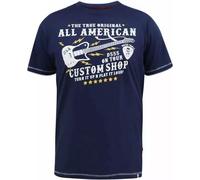 Duke - "D555 Bronte All American Guitar" T-shirt pour homme DC452 (5XL) (Bleu marine)