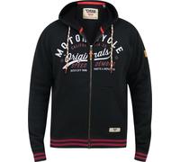 Duke - "D555 Patrick" Hoodie avec fermeture éclair sur toute la longueur Fermeture éclair sur toute la longueur pour hommes DC504 (L) (Noir)