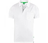 Duke D555 Polo à manches courtes pour homme avec poche poitrine Blanc uni Taille 8XL, blanc, 8XL plus
