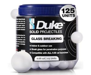 Duke Lot de 125 projectiles cinétiques - Projectiles de Calibre 68, Boules d'autodéfense de Calibre 68, Boules en Plastique Dur d'autodéfense de Calibre 68, Non mortelles