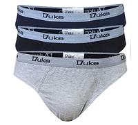 Duke Lot de 3 slips en jersey pur coton King size Noir/bleu marine Taille 2XL-8XL, Multicolore., XXL