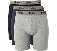 Duke Pack de 3 Boxer en Coton en Taille Petit à XL - Noir/gris/blanc, M (32-33 Pouces)