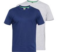 Duke T-shirt Homme Fenton D555, Kingsize, col rond, lot de 2 DC209 (2XL) (Bleu marine/gris)