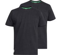 Duke T-shirt Homme Fenton D555, Kingsize, col rond, lot de 2 DC209 (2XL) (Noir)