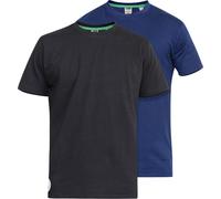 Duke T-shirt Homme Fenton D555, Kingsize, col rond, lot de 2 DC209 (3XL) (Noir/Bleu marine)