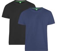 Duke T-shirt Homme Fenton D555, Kingsize, col rond, lot de 2 DC209 (4XL) (Noir/Bleu marine)