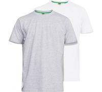 Duke T-shirt Homme Fenton D555, Kingsize, col rond, lot de 2 DC209 (5XL) (Gris/Blanc)