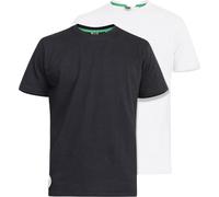Duke T-shirt Homme Fenton D555, Kingsize, col rond, lot de 2 DC209 (5XL) (Noir/Blanc)
