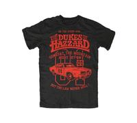 Dukes of Hazzard T Shirt General Lee, 70's Years 80's Cult Car Film Musclecar Black