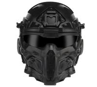 DulAssault-Casque modulaire intégré avec masque de protection, casque Airsoft, ventilateur anti-buée, réversible, Gogbandit HL98 T