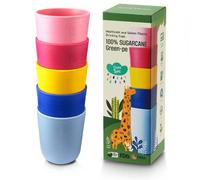 Dulce Worlds CANNE À SUCRE Tasse Pour Enfants 300ml - Lot de 5 - Gobelet pour tout-petits certifié LFGB & USDA - sans BPA - Passe au lave-vaisselle - Multi